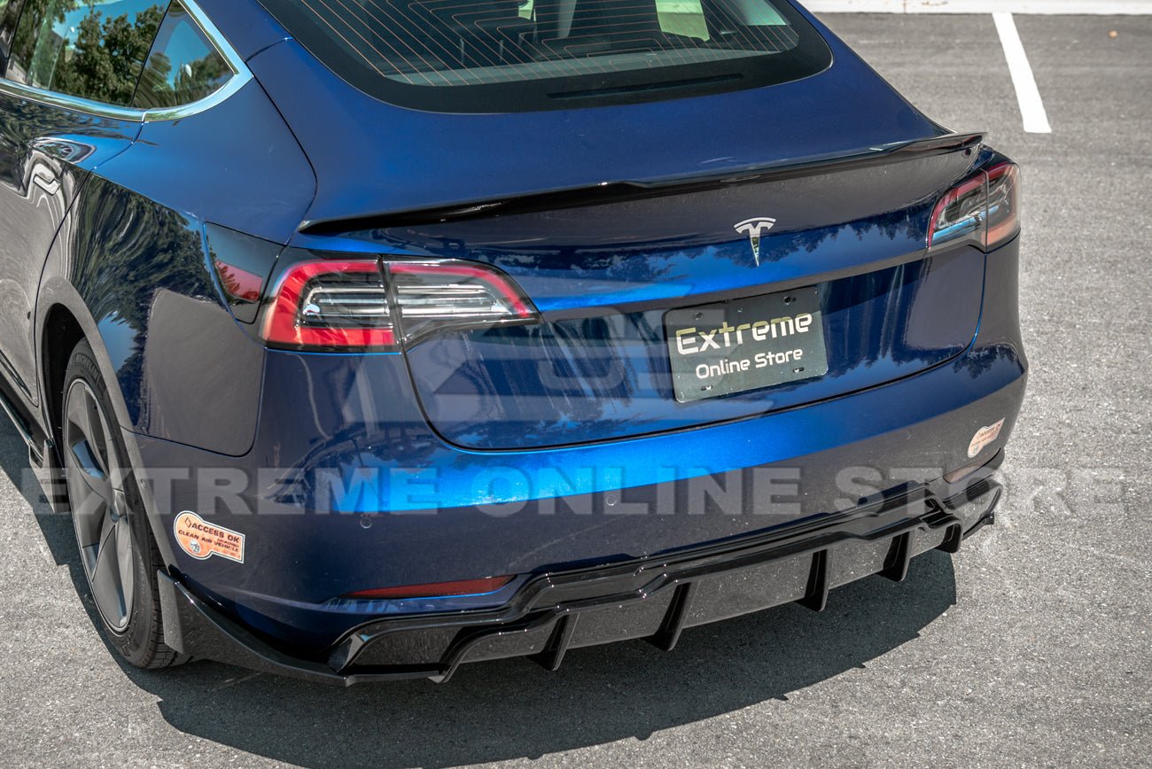 Tesla Model 3 Performance Style Gloss Black Full Aero Kit Splitter Side Skirts Spoiler 2017-2023