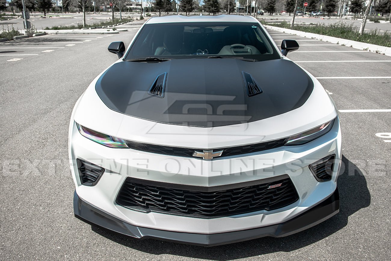 Chevrolet Camaro 6th Gen SS ZL1 Conversion Gloss Black Carbon Fiber Front Lip Splitter 2016-2018