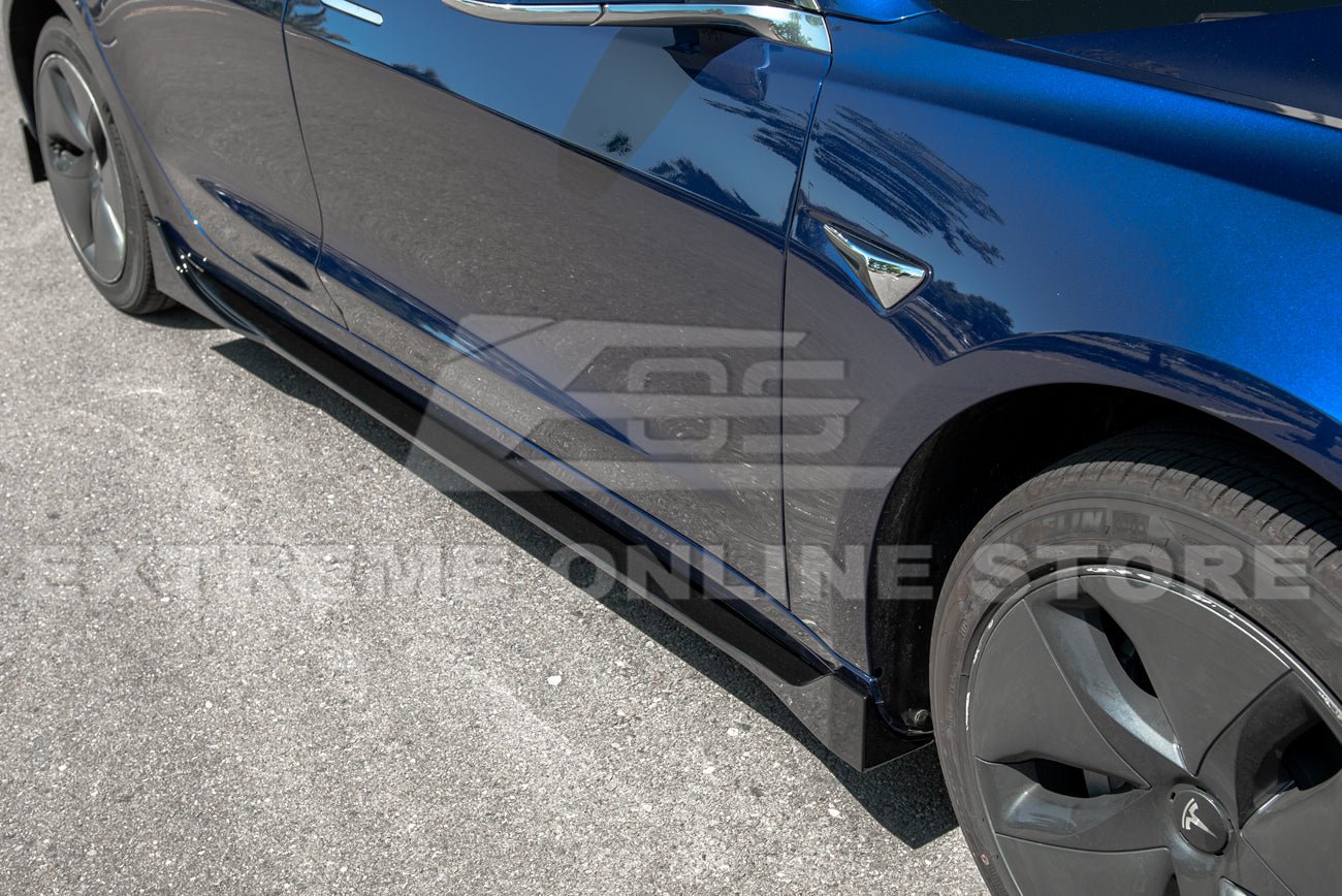 Tesla Model 3 Performance Style Gloss Black Full Aero Kit Splitter Side Skirts Spoiler 2017-2023