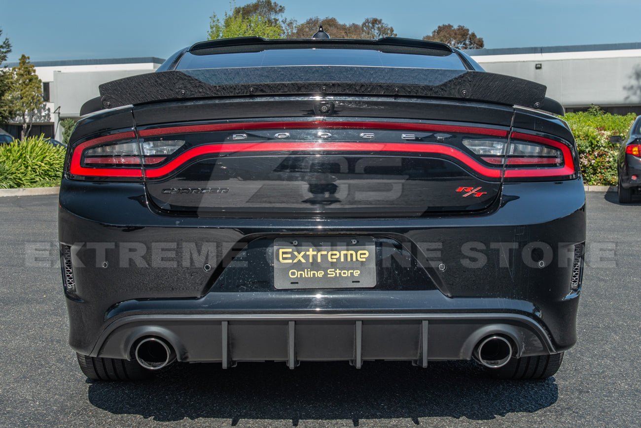 Dodge Charger LD SRT8 Style Wickerbill Rear Spoiler Flap Insert Smoke / Clear 2015-Up