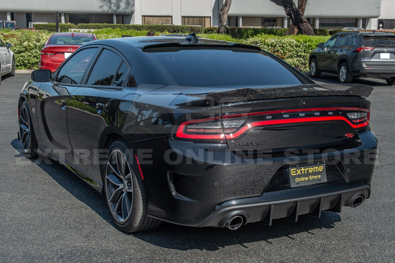 Dodge Charger LD SRT8 Style Wickerbill Rear Spoiler Flap Insert Smoke / Clear 2015-Up