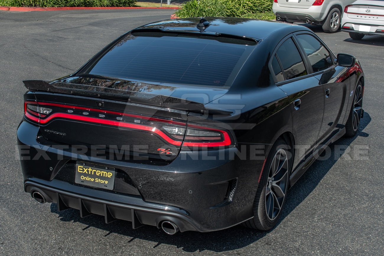 Dodge Charger LD SRT8 Style Wickerbill Rear Spoiler Flap Insert Smoke / Clear 2015-Up