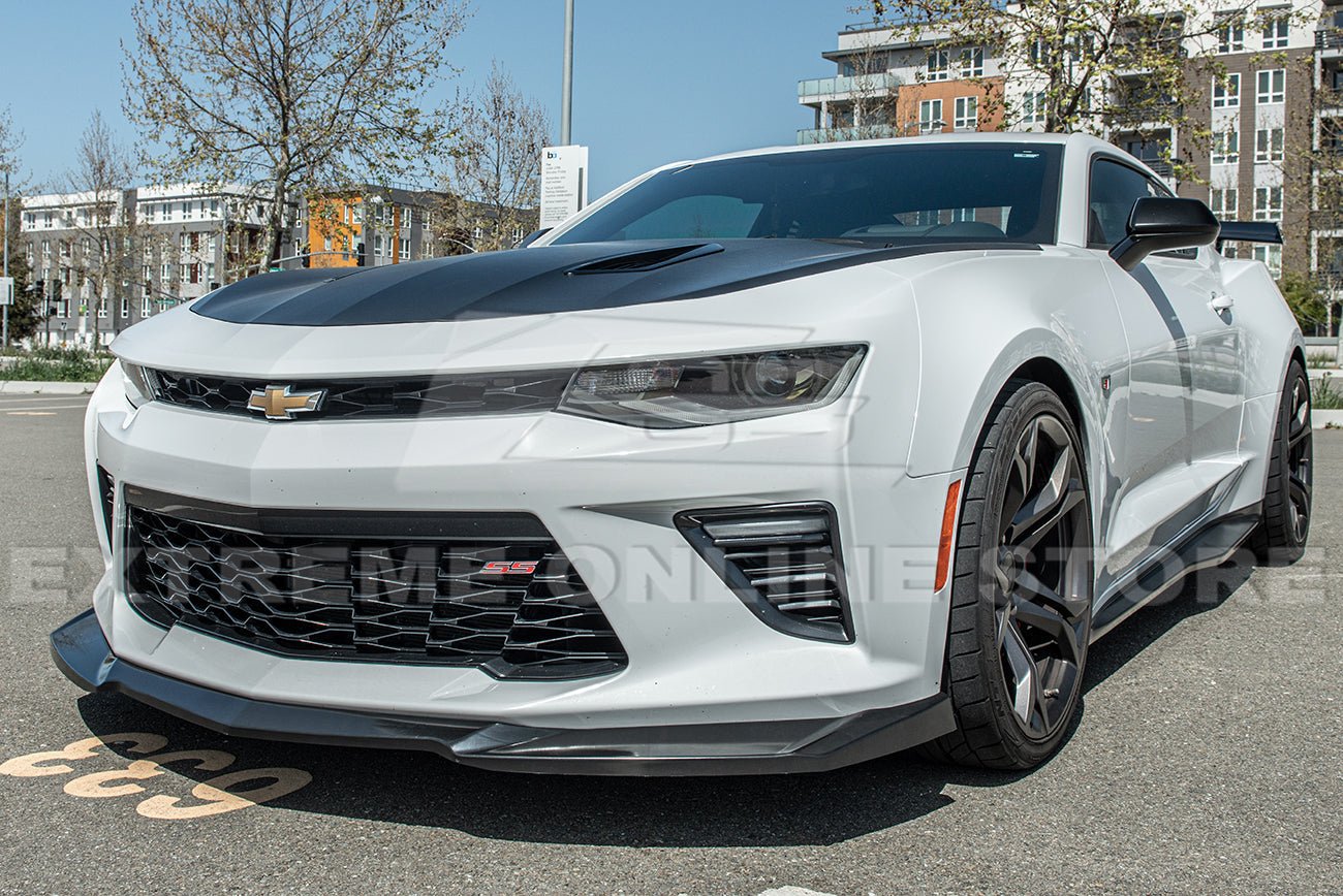 Chevrolet Camaro 6th Gen SS ZL1 Conversion Gloss Black Carbon Fiber Front Lip Splitter 2016-2018