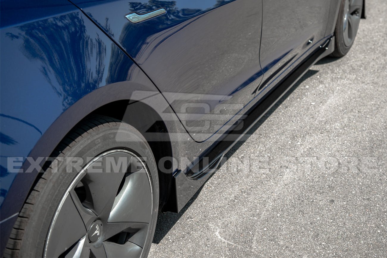 Tesla Model 3 Performance Style Gloss Black Full Aero Kit Splitter Side Skirts Spoiler 2017-2023