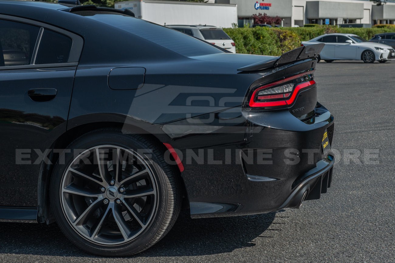 Dodge Charger LD SRT8 Style Wickerbill Rear Spoiler Flap Insert Smoke / Clear 2015-Up