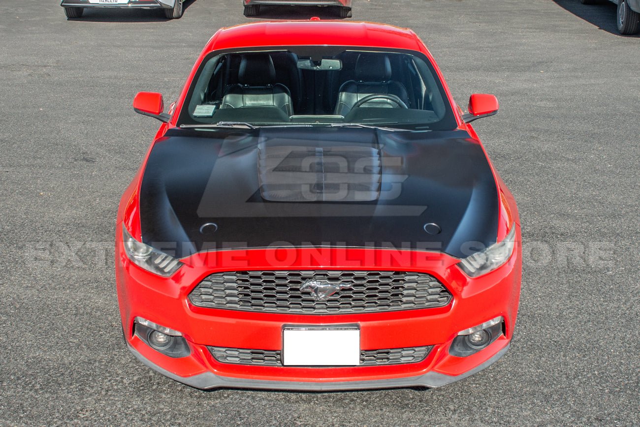 Ford Mustang S550 GT500 Style Primed Black Aluminum Front Hood 2015-2023