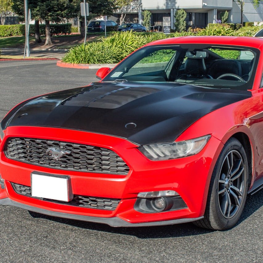 Ford Mustang S550 GT500 Style Primed Black Aluminum Front Hood 2015-2023