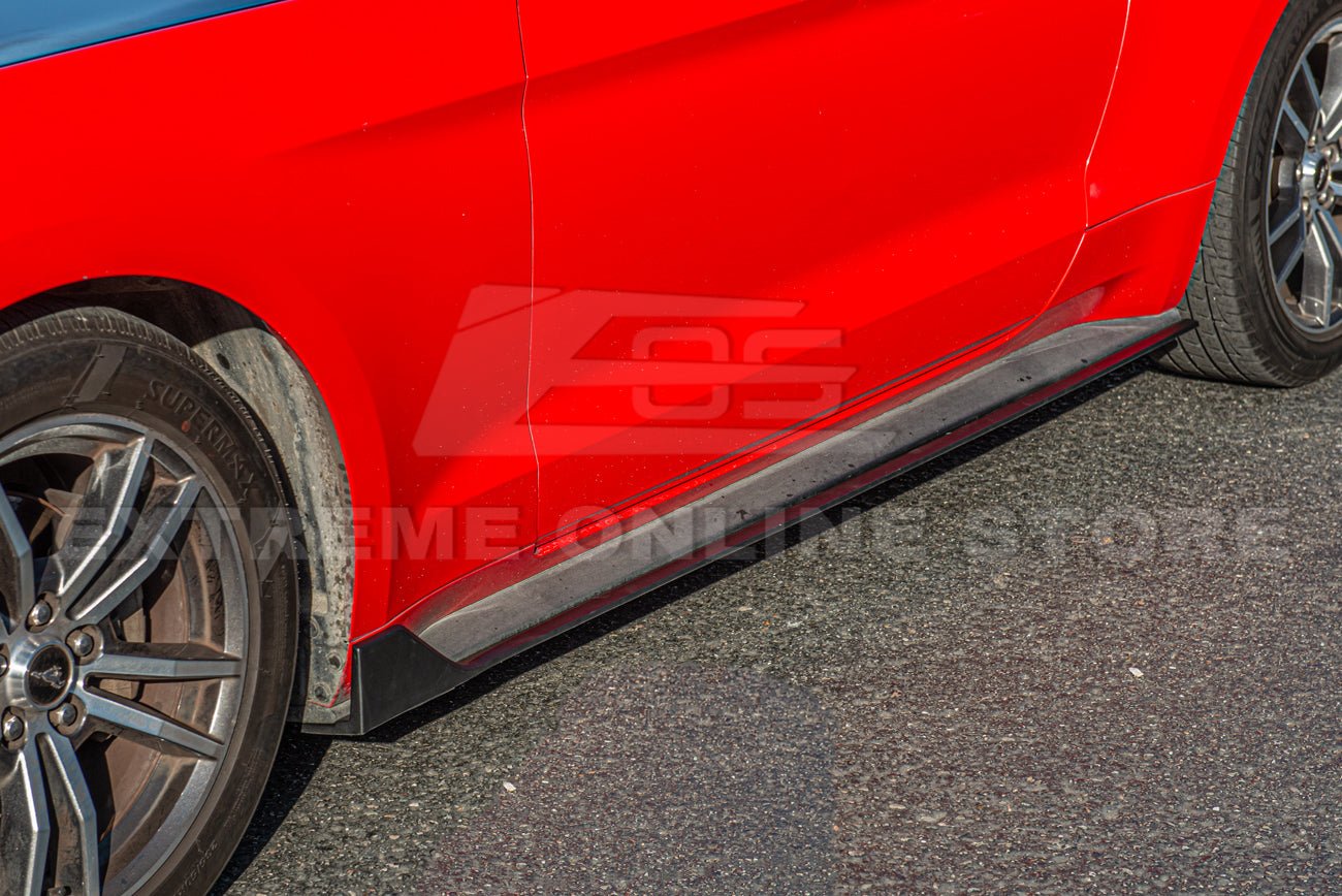 Ford Mustang S550 GT350R Style Matte Black Side Skirts 2015-2023