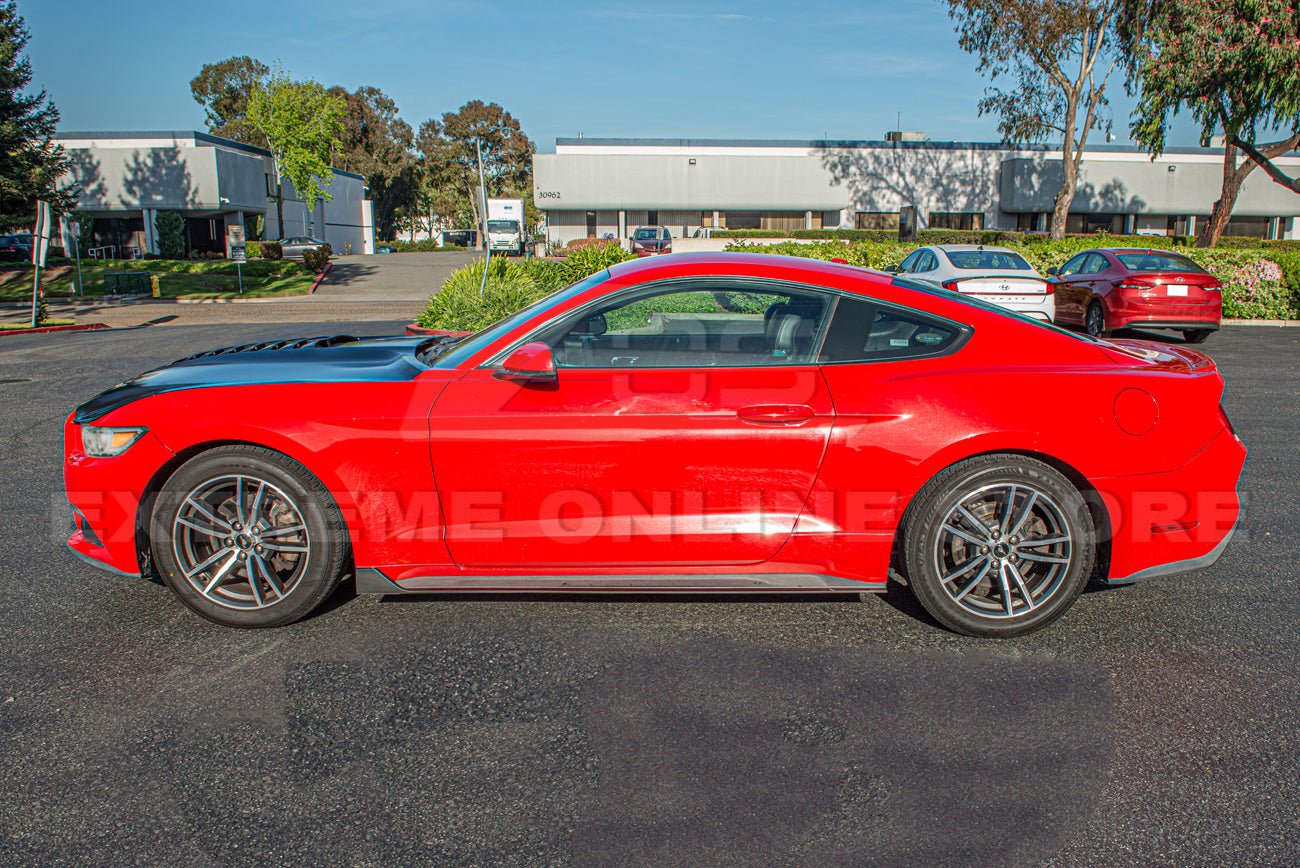 Ford Mustang S550 GT350R Style Matte Black Side Skirts 2015-2023