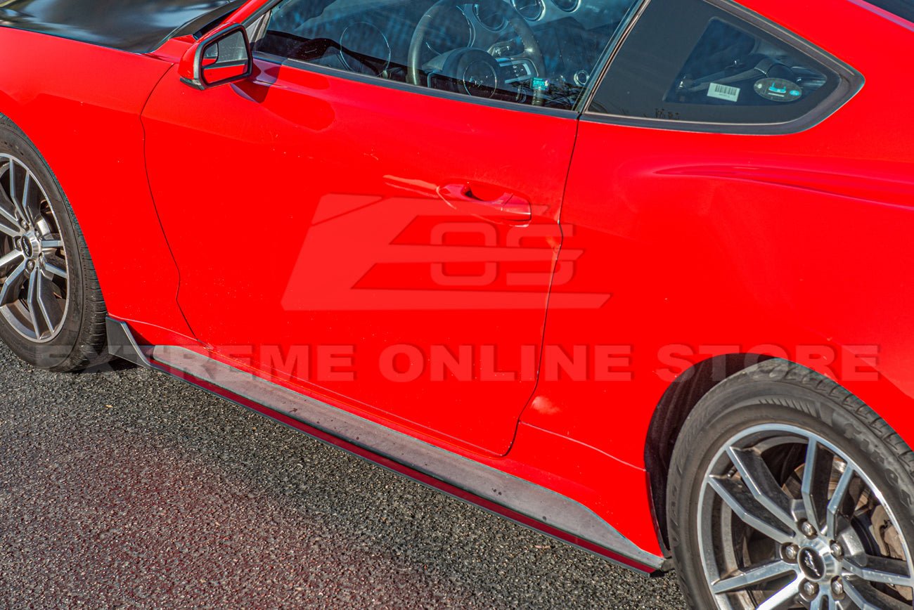 Ford Mustang S550 GT350R Style Matte Black Side Skirts 2015-2023