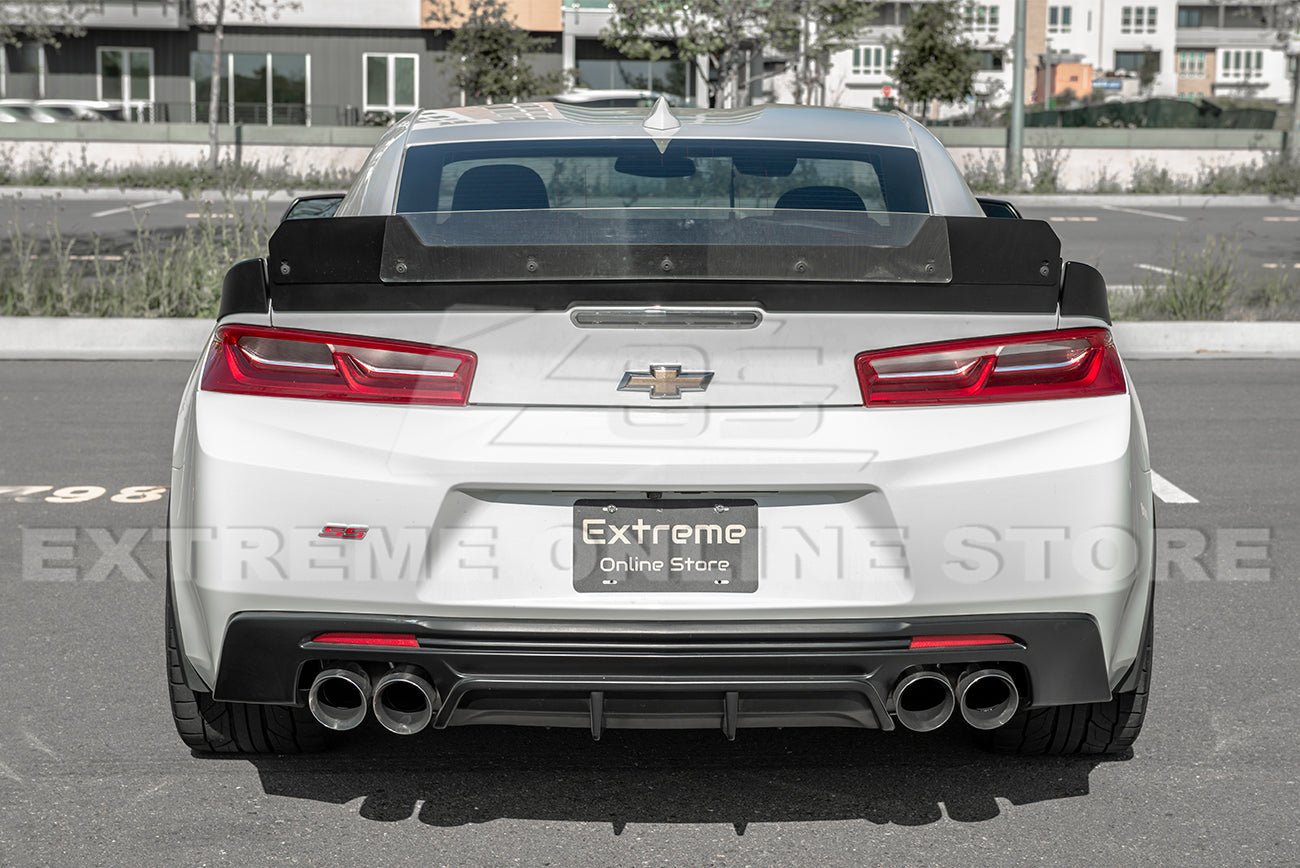 Chevrolet Camaro 6th Gen 1LE Style Black Extended V2 Wickerbill Rear Trunk Spoiler 2016-2024