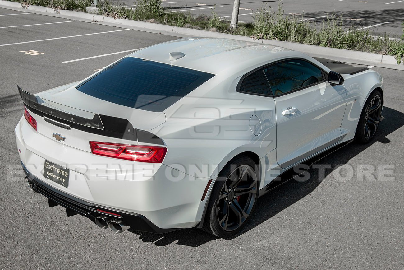 Chevrolet Camaro 6th Gen 1LE Style Black Extended V2 Wickerbill Rear Trunk Spoiler 2016-2024