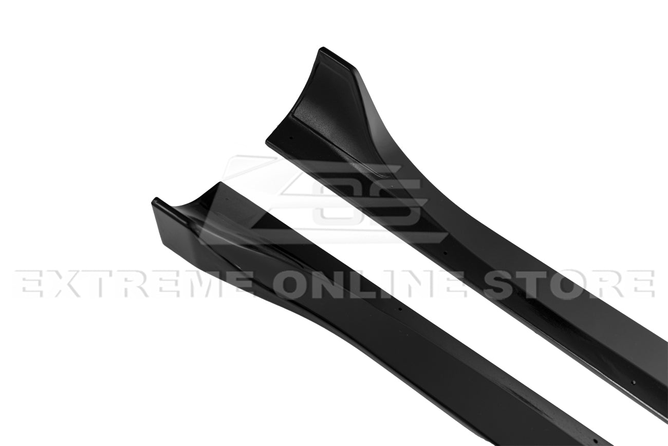Tesla Model 3 Performance Style Gloss Black Front Splitter Side Skirts Kit 2017-2023