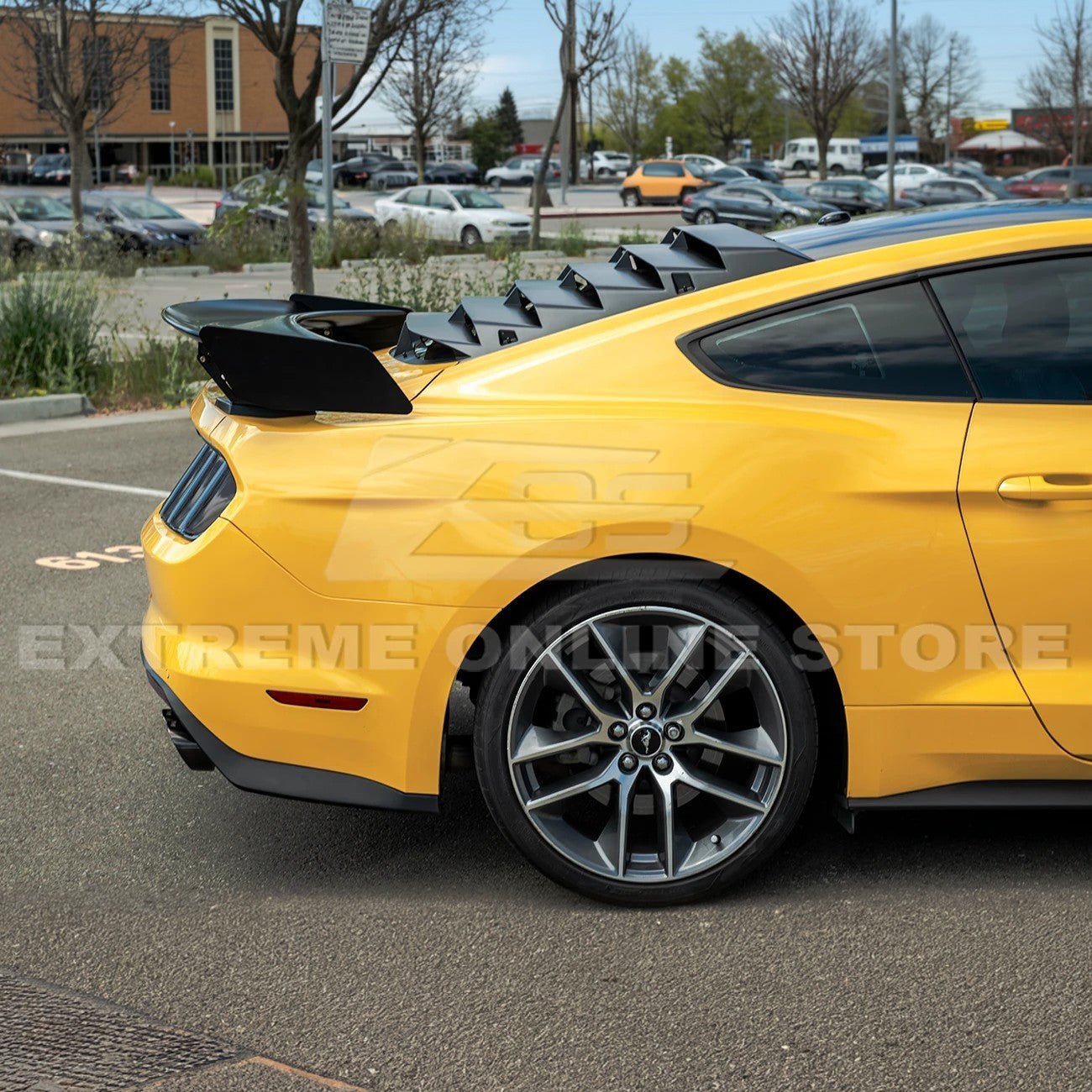 Ford Mustang S550 GT500 Track Pack Style Dry Carbon Fiber Rear High Wing Spoiler 2015-2023