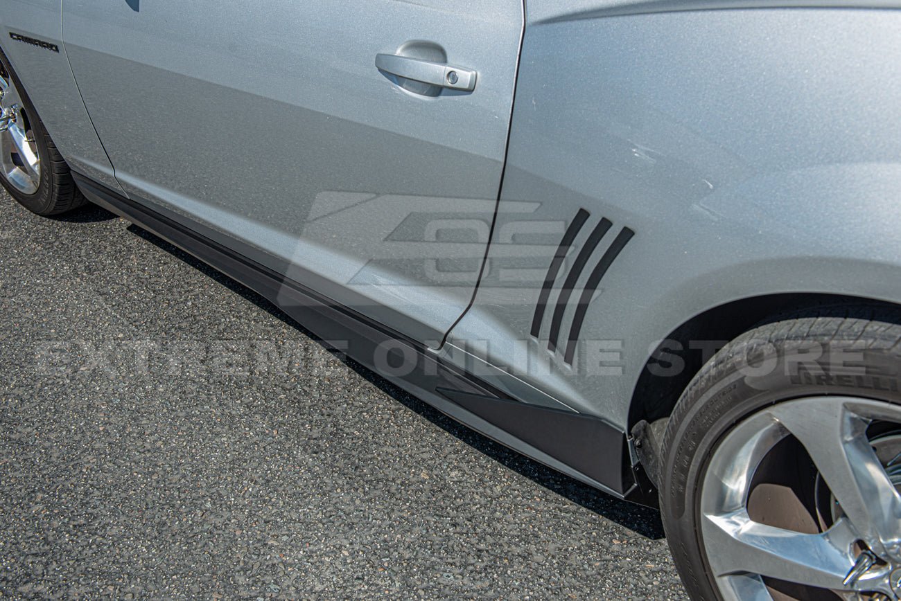 Chevrolet Camaro 5th Gen Track Style Matte Black Side Skirts Rocker Panels 2010-2015