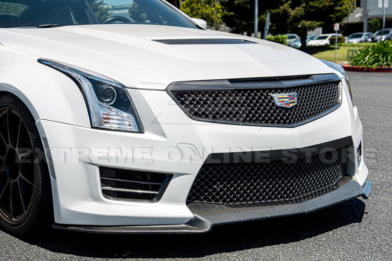 Cadillac ATS-V Dry Carbon Fiber Front Grille Accent Insert Set 2016-2019