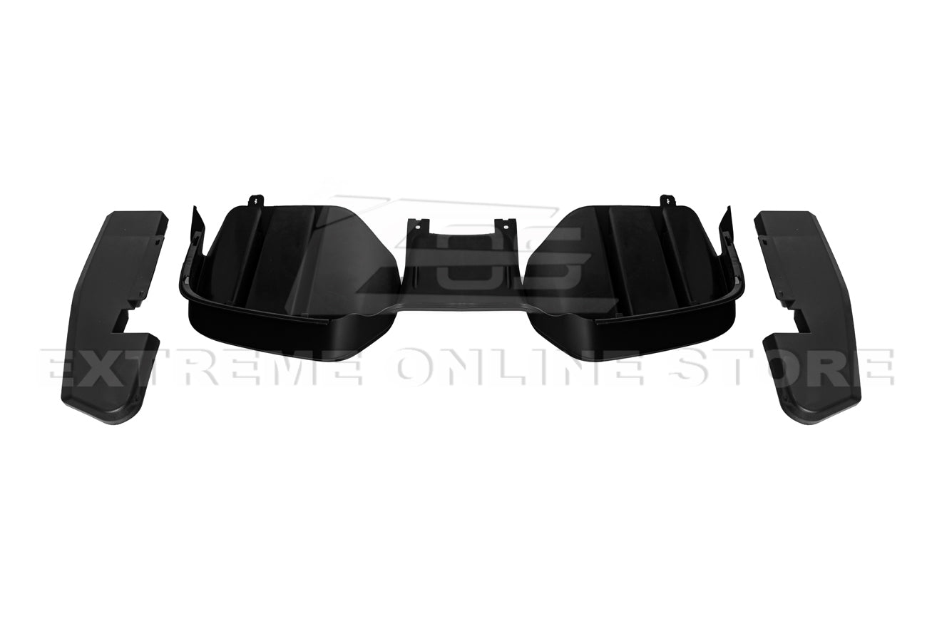 Ford Mustang S550 RTR Style Matte Black Rear Bumper 3 Piece Diffuser 2015-2017