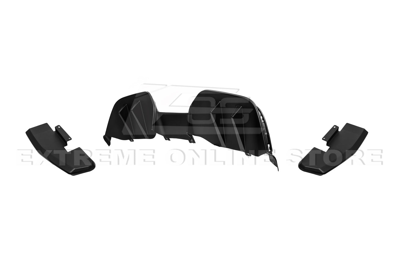 Ford Mustang S550 RTR Style Matte Black Rear Bumper 3 Piece Diffuser 2015-2017
