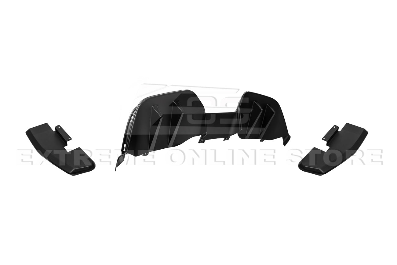 Ford Mustang S550 RTR Style Matte Black Rear Bumper 3 Piece Diffuser 2015-2017