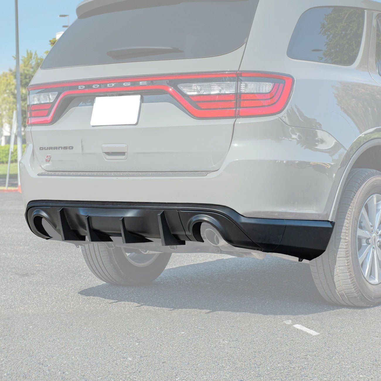 Dodge Durango WD Track Style Matte Black Rear Dual Tips Diffuser 2014-Up
