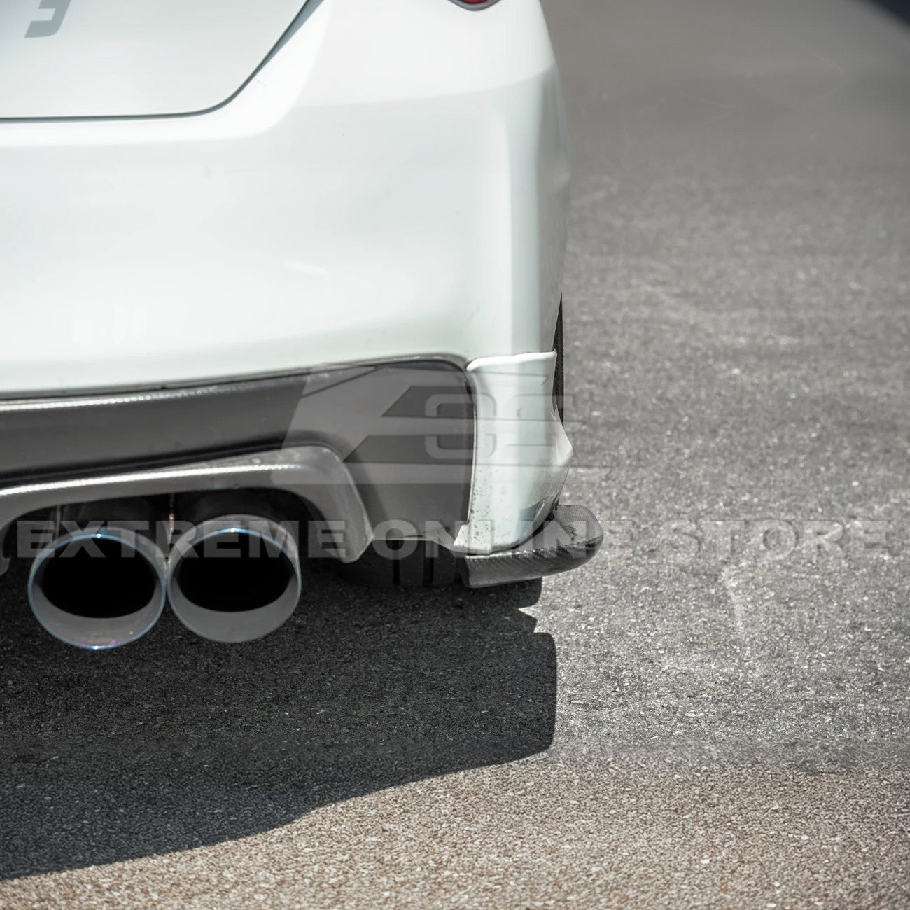 Subaru WRX STI VA CS Style Primer Black Carbon Fiber Rear Apron Lip 2015-2021