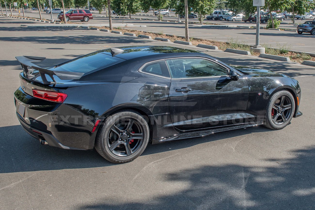 Chevrolet Camaro 6th Gen ZL1 Conversion Gloss Black Carbon Fiber Side Skirts 2016-2024