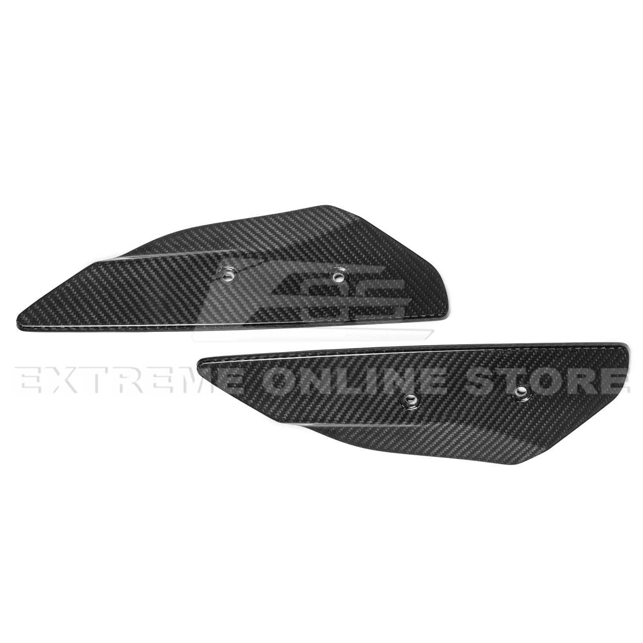 Chevrolet Corvette C8 GM Factory Style Dry Carbon Fiber Rear Spoiler Side Winglets 2020-Up
