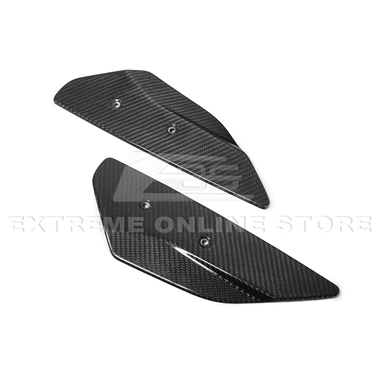 Chevrolet Corvette C8 GM Factory Style Dry Carbon Fiber Rear Spoiler Side Winglets 2020-Up