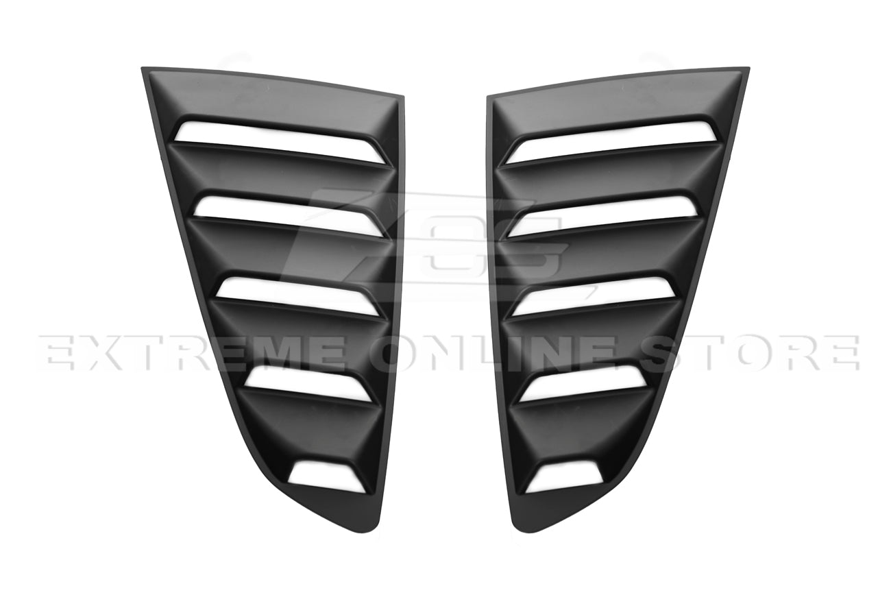 Ford Mustang S550 Rear Side Window Louvers Primer Black 2015-2023
