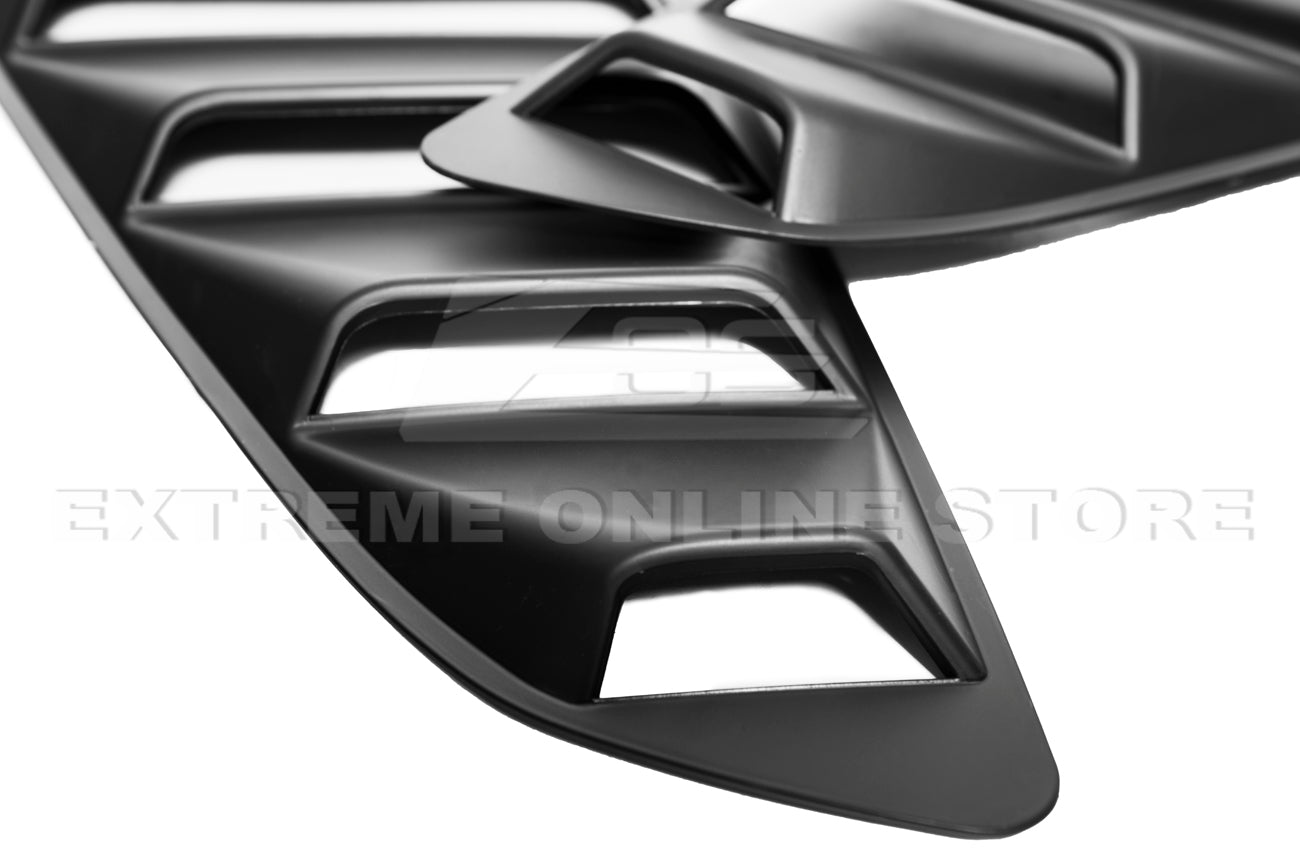 Ford Mustang S550 Rear Side Window Louvers Primer Black 2015-2023
