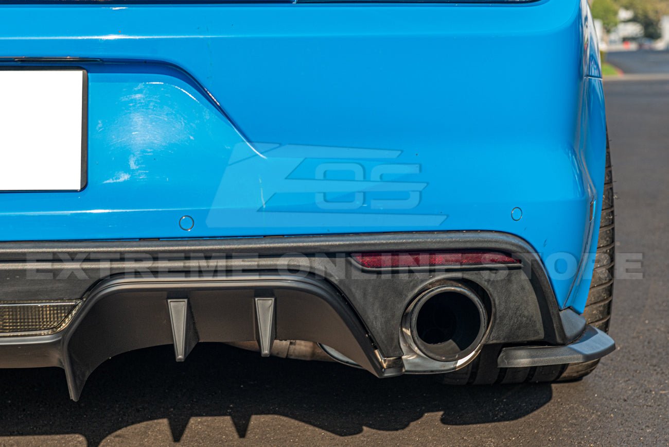 Ford Mustang S550 RTR Style Matte Black Rear Bumper 3 Piece Diffuser 2015-2017