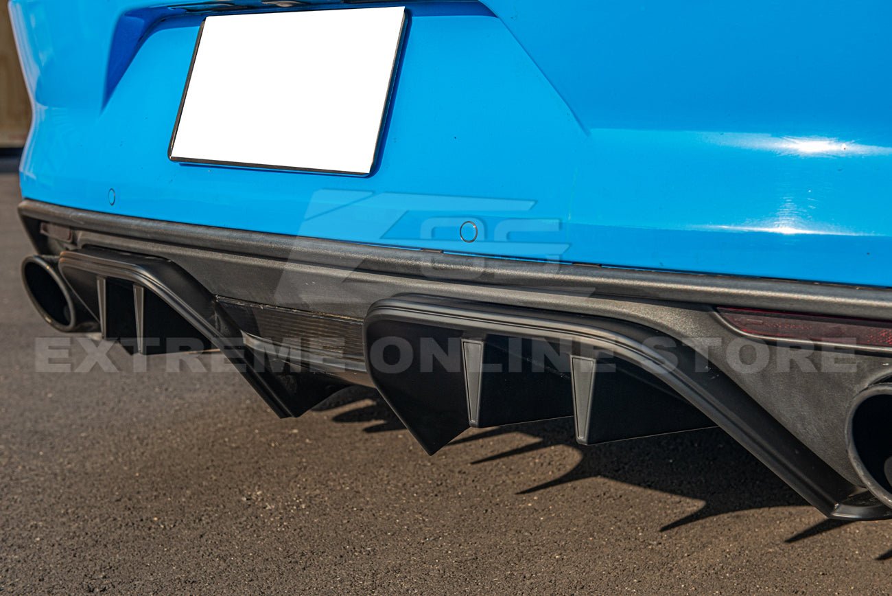 Ford Mustang S550 RTR Style Matte Black Rear Bumper 3 Piece Diffuser 2015-2017