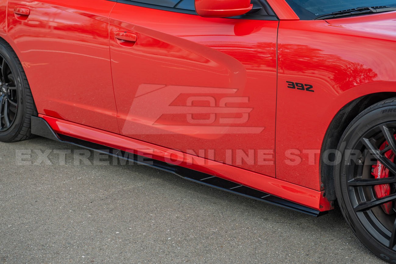 Dodge Charger LD SRT Performance Style Gloss Black Front Splitter Side Skirts Kit 2015-Up
