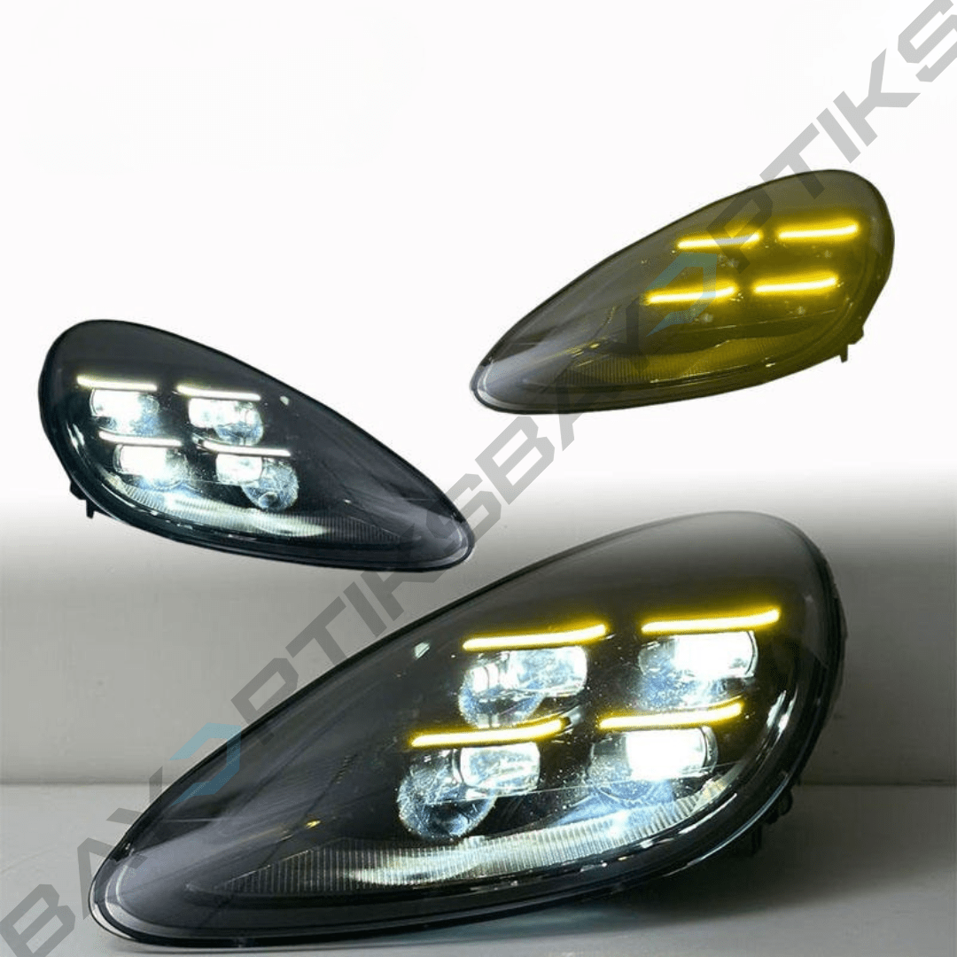 Porsche Cayenne 958.1 Yellow/White Dual Color DRL HD Matrix Style Headlights 2011-2014