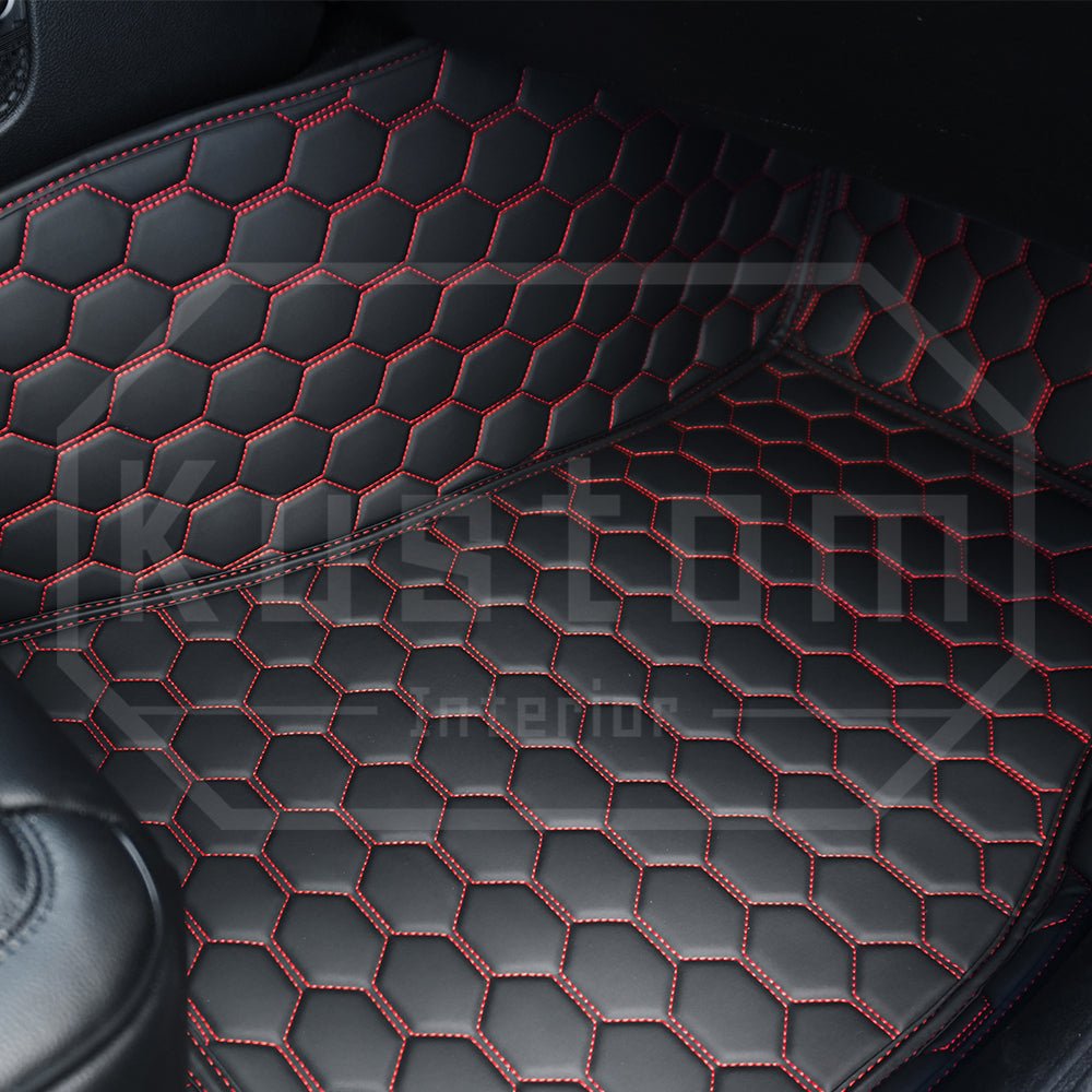 2015 - 2025 Dodge Challenger Honeycomb Leather Floor Mat