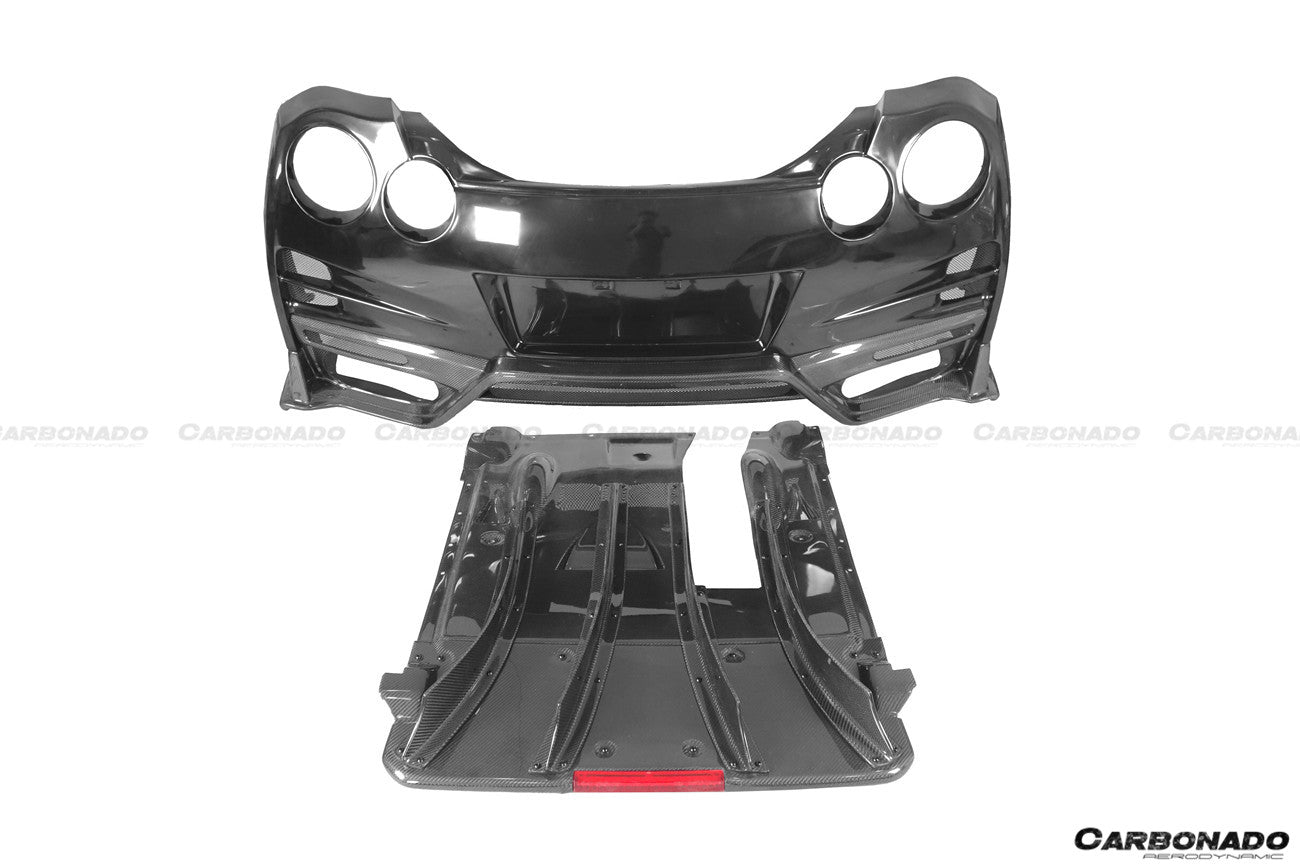 2008 - 2022 Nissan GTR R35 CBA/DBA/EBA TS Style Rear Bumper w/ Diffuser & Fins