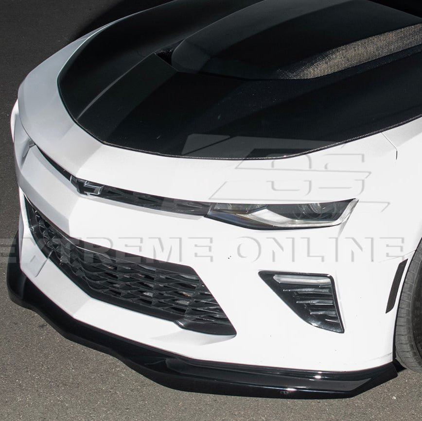 Chevrolet Camaro SS LT RS T6 Style Gloss Black Carbon Fiber Front Lip Splitter 2016-2024