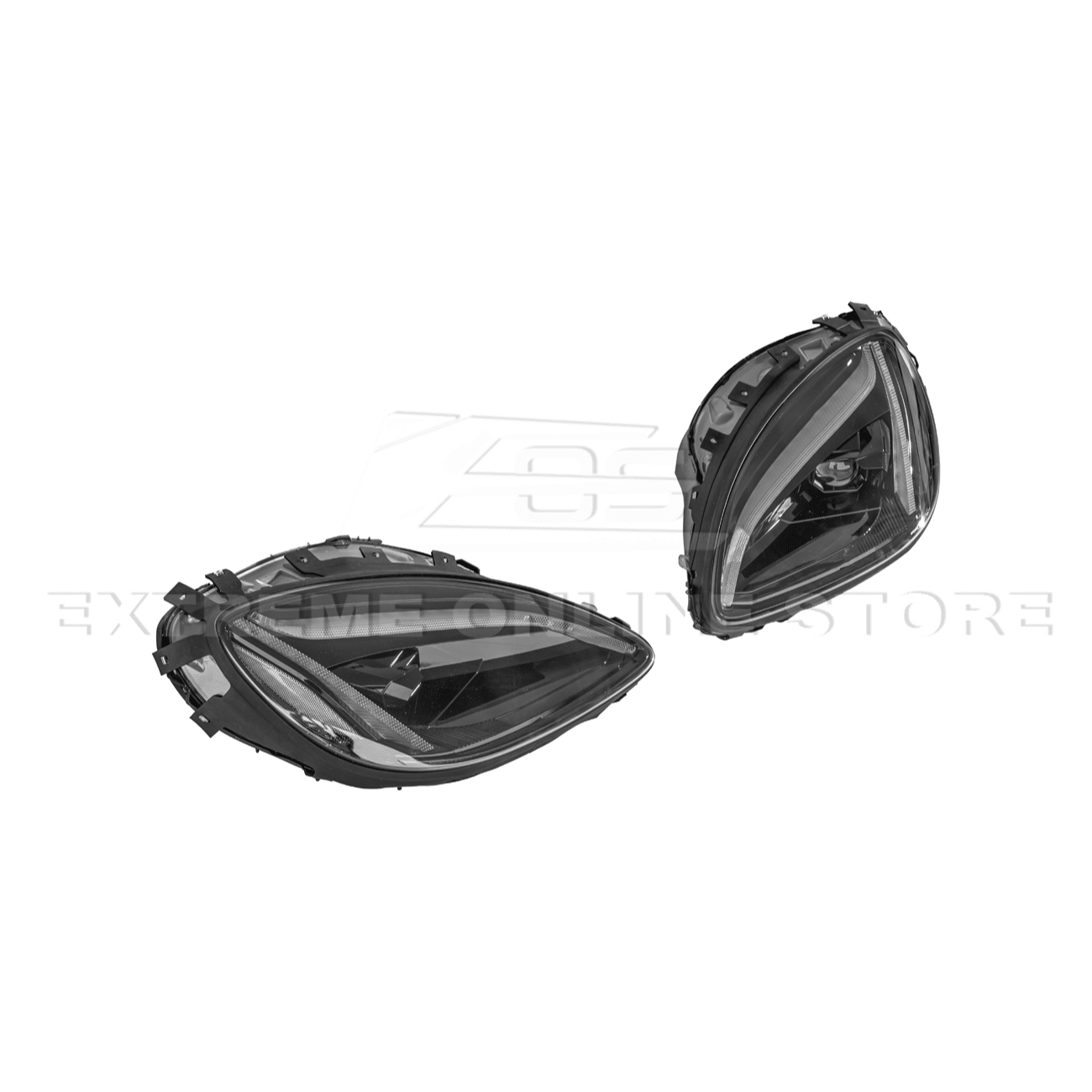 Chevrolet Corvette C6 C8 Style Clear Lens Sequential LED Front Headlights 2005-2013