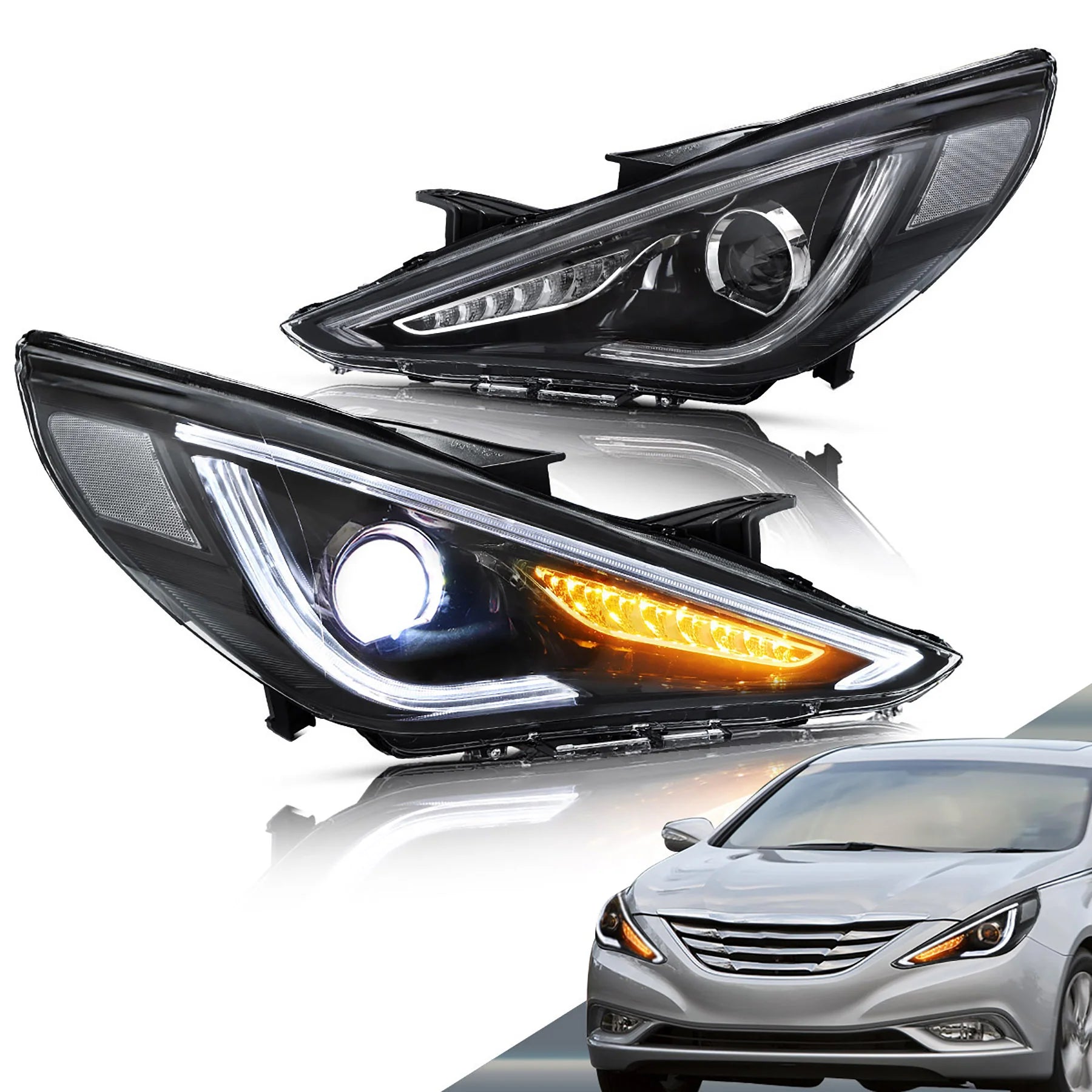 Hyundai Sonata Except Hybrid Models LED Headlights 2011 - 2014