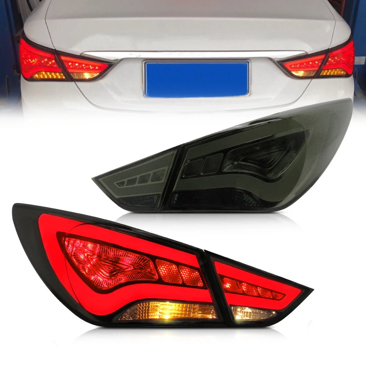 Hyundai Sonata Aftermarket Rear Lamps Assembly Plug-And-Play Taillights 2011 - 2014