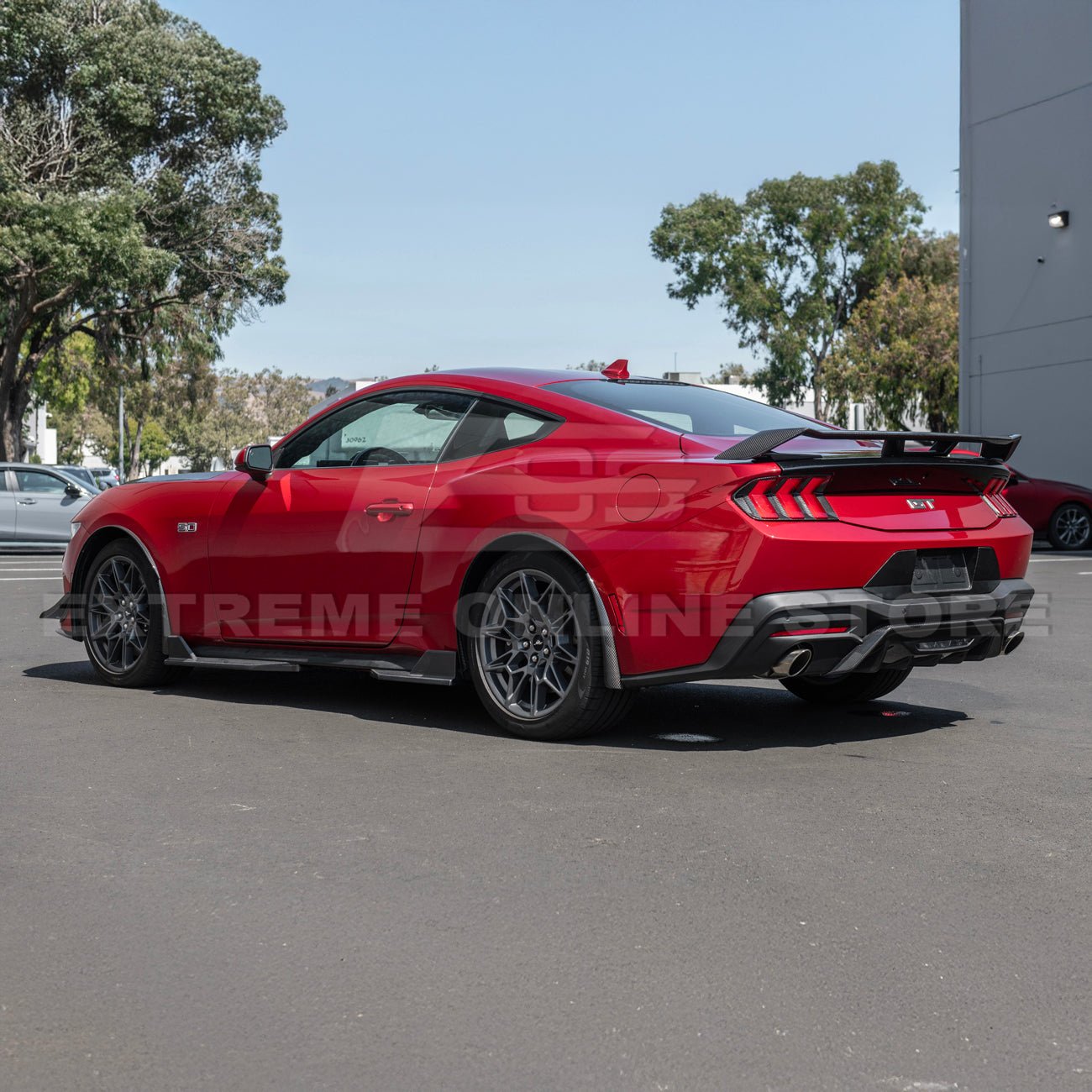 Ford Mustang S650 Dry Carbon Fiber XL Extended Fender Flares Mud Flap Kit 2024-Up