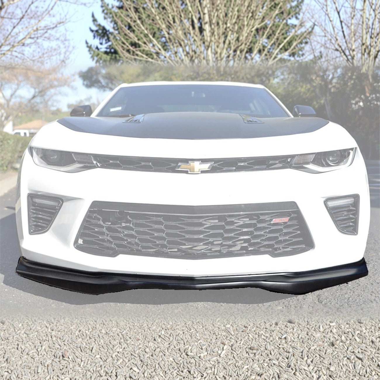 Chevrolet Camaro SS LT RS T6 Style Gloss Black Carbon Fiber Front Lip Splitter 2016-2024