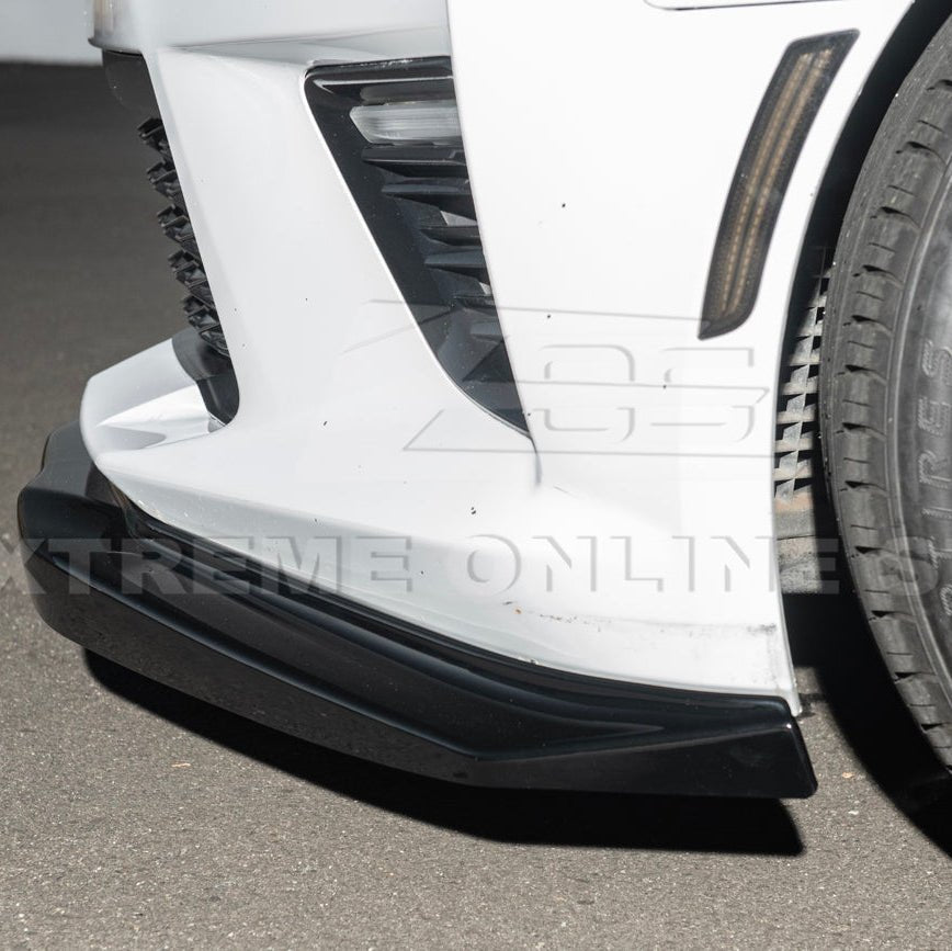Chevrolet Camaro SS LT RS T6 Style Gloss Black Carbon Fiber Front Lip Splitter 2016-2024