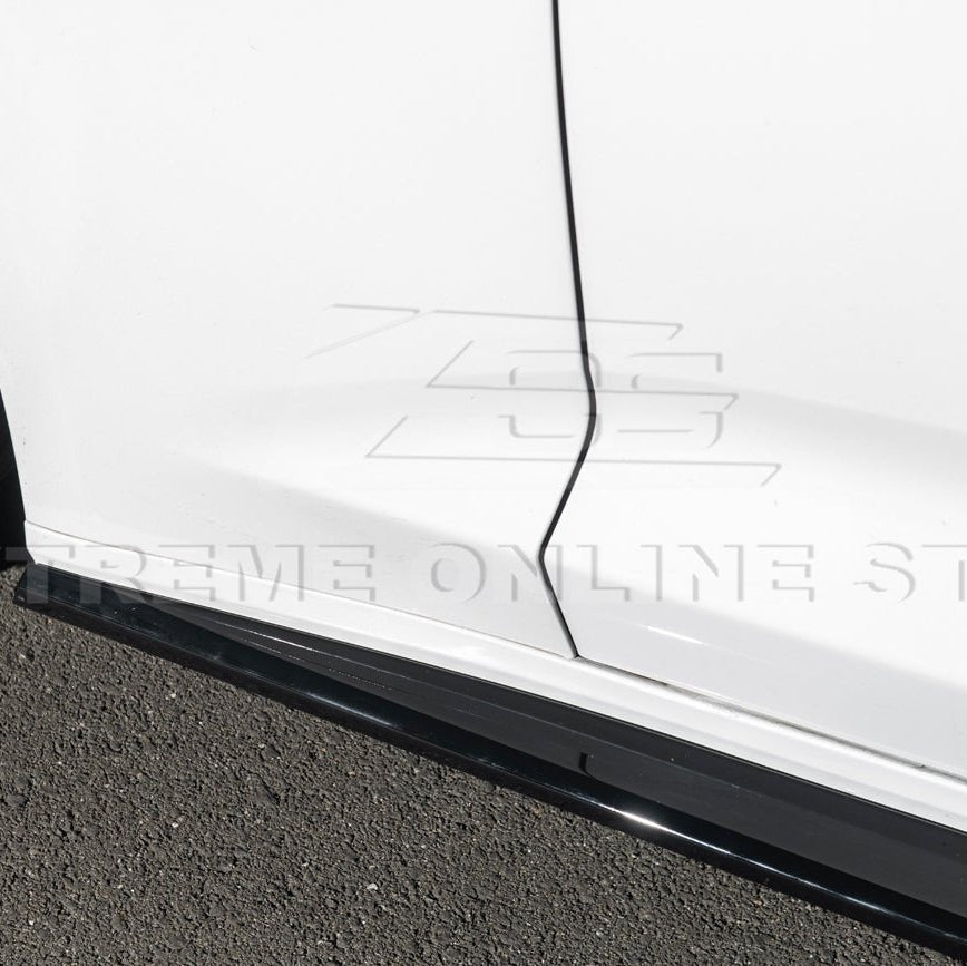 Chevrolet Camaro 6th Gen T6 Style Gloss Black Carbon Fiber Front Lip Splitter Side Skirts Kit 2019-2024