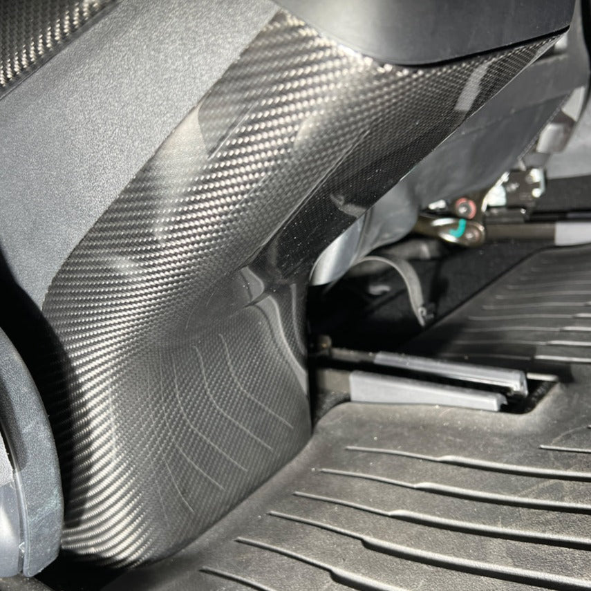 Tesla Model 3 Model Y Carbon Fiber Interior Rear Anti Kick Plate Cover 2020-2024