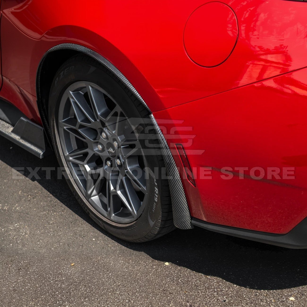Ford Mustang S650 EOS Dry Carbon Fiber Mud Flap Splash Guard Set 2024-Up