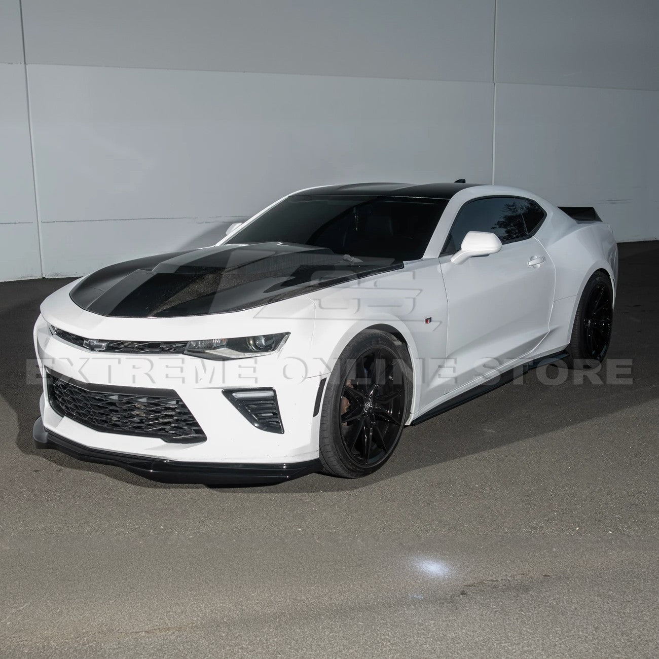 Chevrolet Camaro SS LT RS T6 Style Gloss Black Carbon Fiber Front Lip Splitter 2016-2024