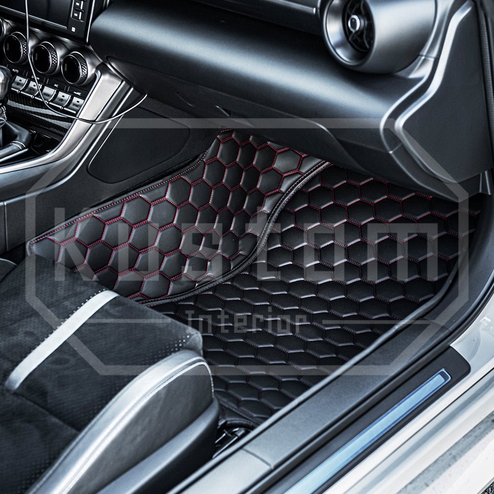 2022-2025 Toyota GR86 / Subaru BRZ Honeycomb Leather Floor Mat Liners