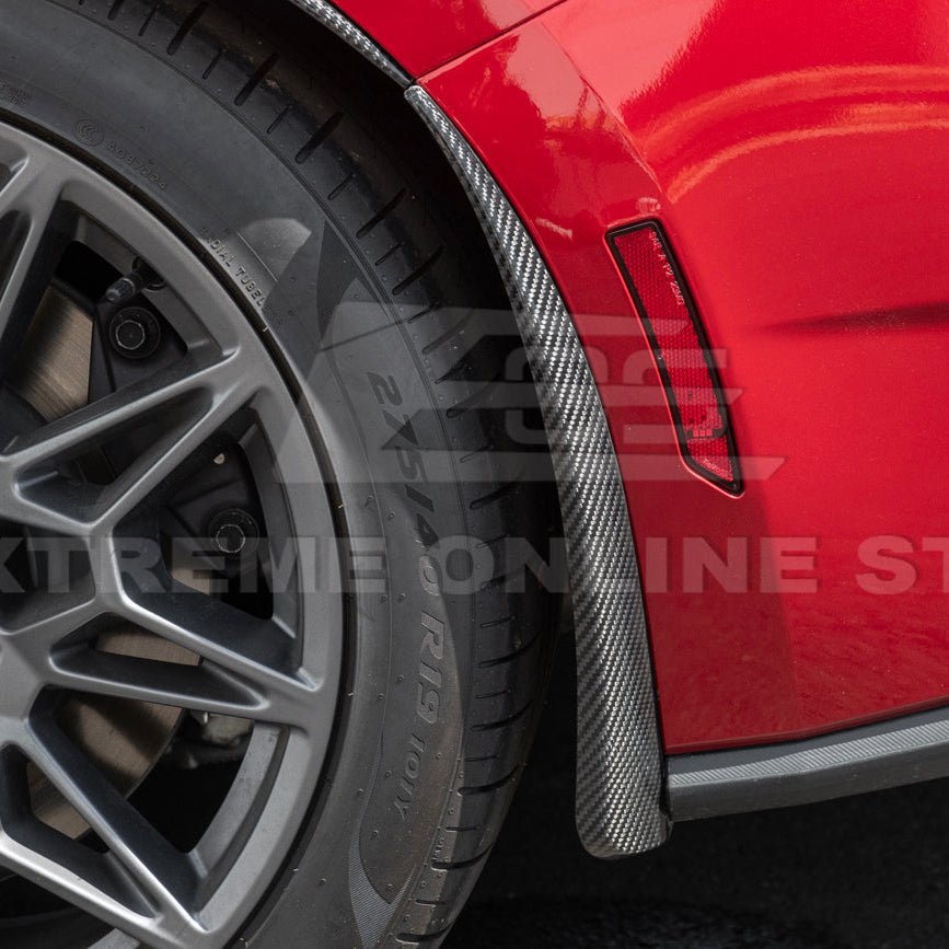 Ford Mustang S650 Dry Carbon Fiber XL Extended Fender Flares Mud Flap Kit 2024-Up