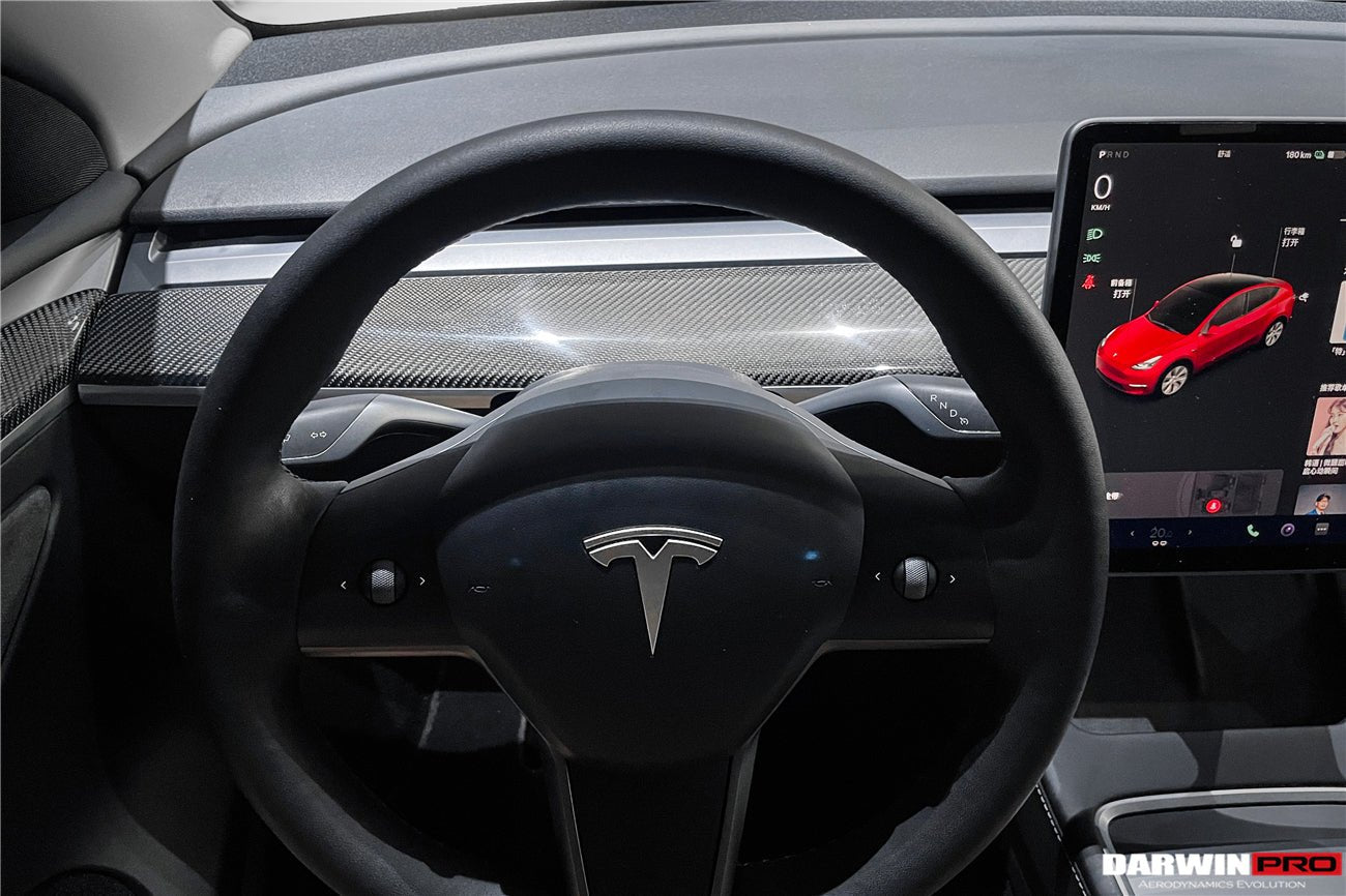 2020 - 2023 Tesla Model 3/Y OEM Style Autoclave Carbon Fiber Dashboard Trim Interior Replacement